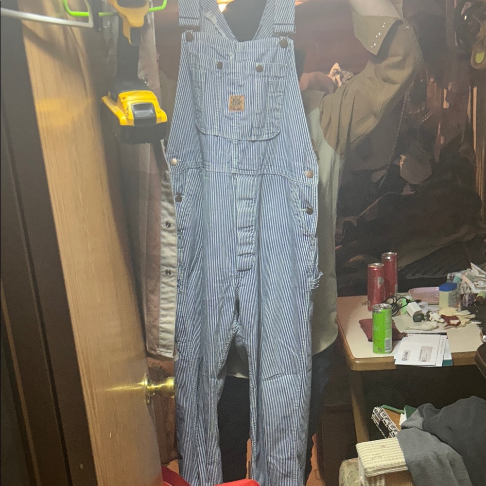 Wrangler Big Ben Men's Blue Striped Overalls